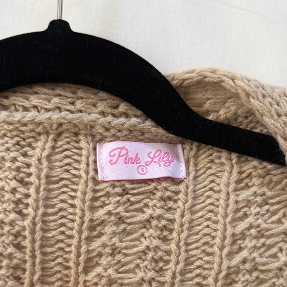 Mid Length Oatmeal Knit Cardigan - Picture 2 of 3